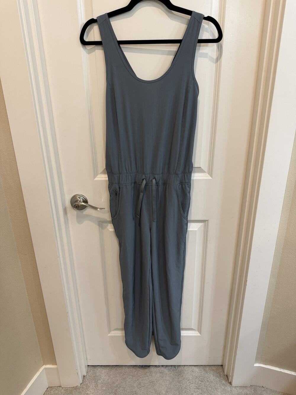 Patagonia Seabrook Jumpsuit Women’s Blue Gray Sleeveless Drawstring Ankle XS